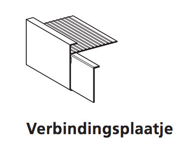 Aluminium Daktrim 60 x 64 mm - Blank - Koppelstuk schets