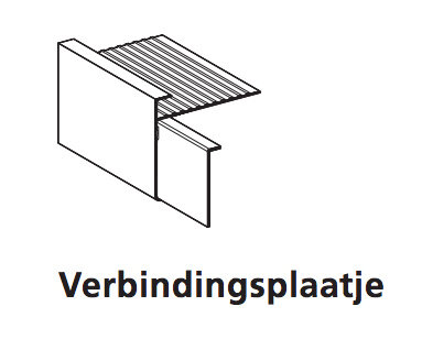 Aluminium Daktrim 60 x 45 mm - Blank - Koppelstuk schets