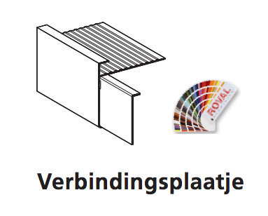 Aluminium Daktrim 60 x 64 mm - RAL kleur - Koppelstuk