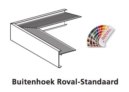 Aluminium Daktrim 60 x 45 mm - RAL kleur - Buitenhoek