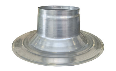 aluminium rookgas doorvoer plakplaat enkelwandig diam 120 mm