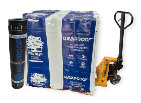 Pallet actie - Ravago Ravaproof dakbedekking 470k14 zwart bezand