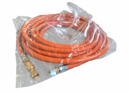 Gasslang Propaan 8 mm x 10 mtr - Compleet - Shell naar 3/8 links - incl Snelkoppelingen Walther