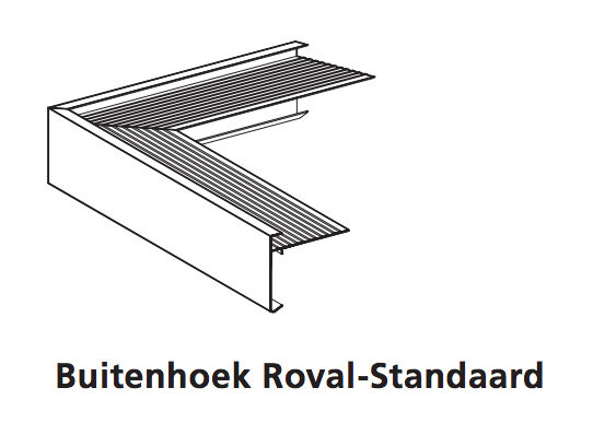 Aluminium Daktrim 45 x 45 mm - Blank - Buitenhoek