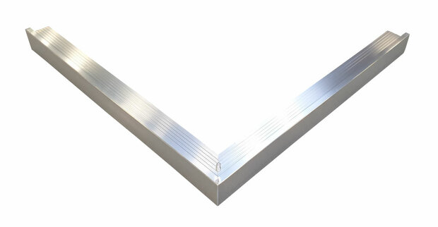 Aluminium Daktrim 60 x 64 mm - Blank - Buitenhoek overzicht