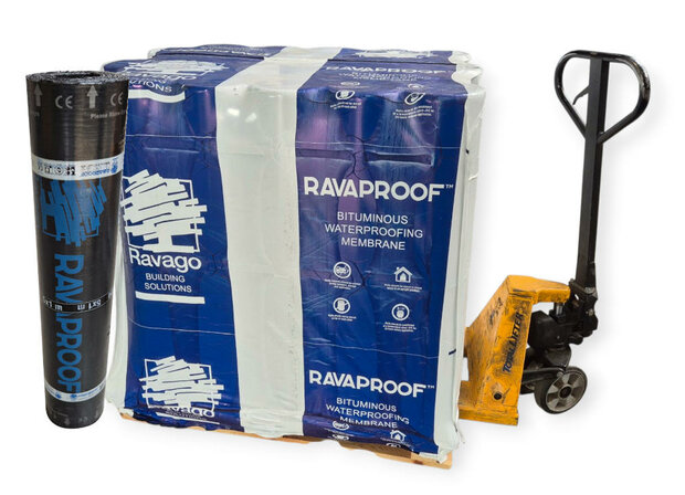Pallet actie - Ravago Ravaproof dakbedekking 470k24 zwart mineraal