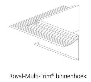 Aluminium Overzet Daktrim - Multi-trim 60 - Blank - Binnenhoek